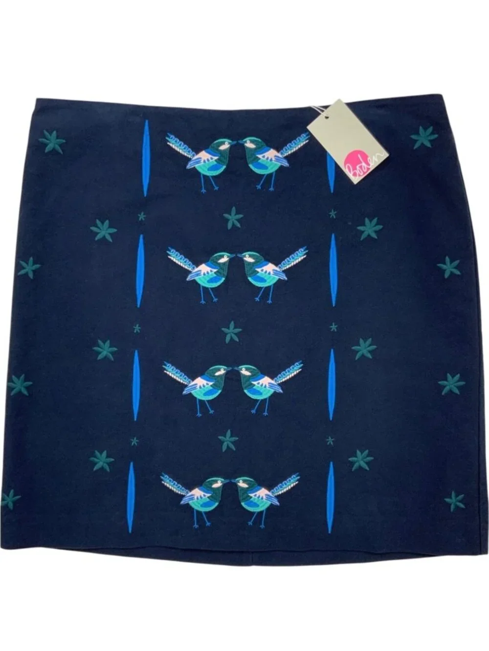 Boden Tilda Embroidered Skirt 14 Blue Bird Design - Picture 2 of 12